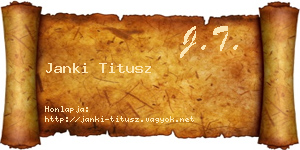 Janki Titusz névjegykártya